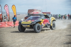 Sebastien Loeb (FRA) of PH Sport seen at the finish line of races during stage 6 of Rally Dakar 2019 from Arequipa to San Juan de Marcona, Peru on
January 13, 2019.