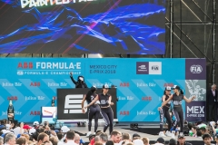 2017/2018 FIA Formula E Championship.
Round 5 - Mexico City ePrix.
Autodromo Hermanos Rodriguez, Mexico City, Mexico.
Saturday 3 March 2018.
Dancers on the podium.
Photo: Zak Mauger/LAT/Formula E
ref: Digital Image _56I1693