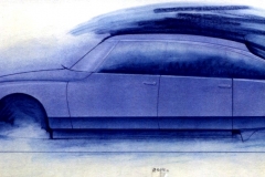 Disegno di Michel Harmand del 1967, fiancata con restyling frontale e posteriore