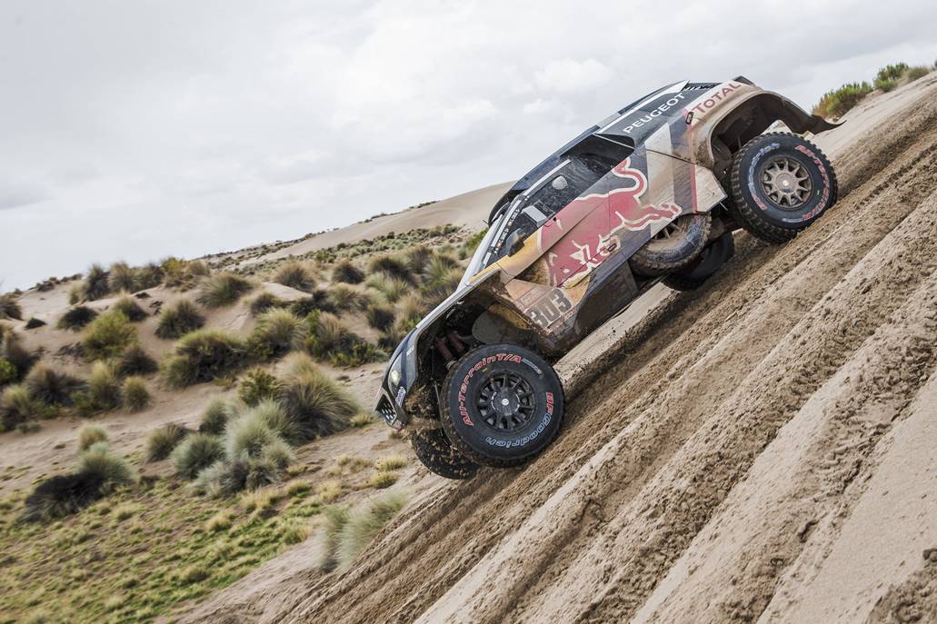 Carlos Sainz (ESP) of Team Peugeot TOTAL races during stage 7 of Rally Dakar 2018 from La Paz to Uyuni, Bolivia on January 13, 2018. // Flavien Duhamel/Red Bull Content Pool // P-20180113-00331 // Usage for editorial use only // Please go to www.redbullcontentpool.com for further information. //