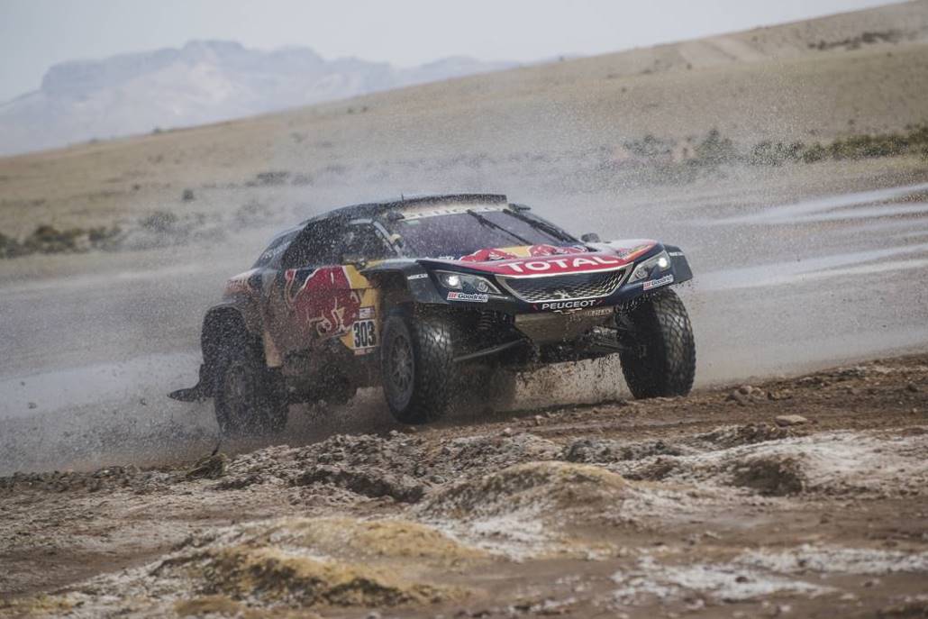 Carlos Sainz (ESP) of Team Peugeot TOTAL races during stage 8 of Rally Dakar 2018 from Uyuni to Tupiza, Bolivia on January 14, 2018. // Flavien Duhamel/Red Bull Content Pool // P-20180114-00356 // Usage for editorial use only // Please go to www.redbullcontentpool.com for further information. //
