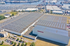 Solar roof installed at Nissan Motor Parts Center (Amsterdam)