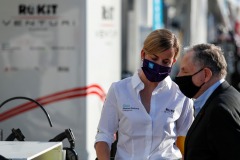 Susie Wolff, Team Principal, Venturi chats with Jean Todt, FIA President