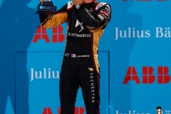 Jean-Eric Vergne (FRA), DS Techeetah, 1st position, with his trophy on the podium