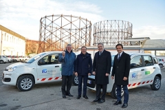 Da sinistra Paolo Bacchetta CEO ITALGAS RETI, Paolo Gallo CEO ITALGAS, Alfredo Altavilla COO FCA EMEA, Giacomo Carelli CEO FCA Bank-Leasys.