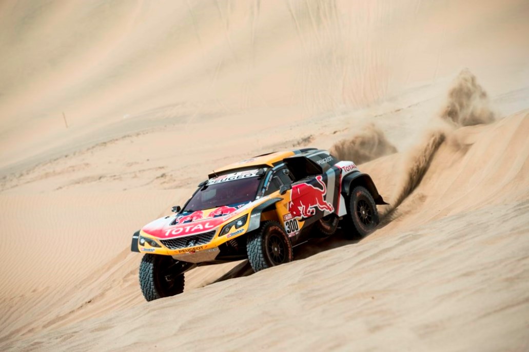 Stephane Peterhansel (FRA) of Team Peugeot Total races during stage 01 of Rally Dakar 2018 from Lima to Pisco, Peru on January 06, 2018