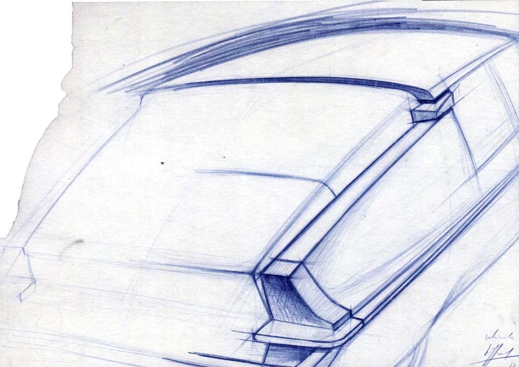 Disegno di Michel Harmand del 1967 restyling parte posteriore
