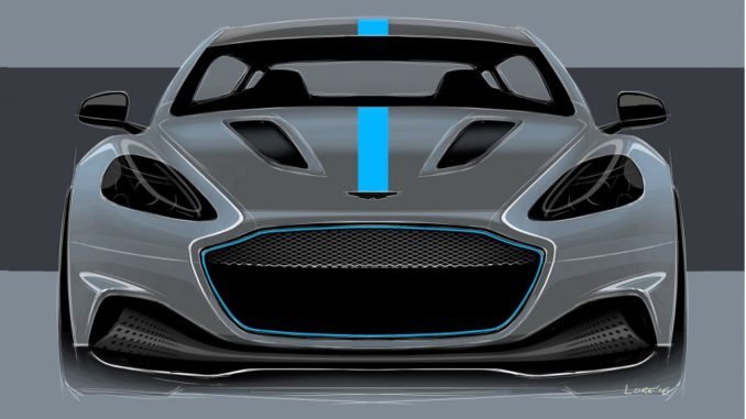 Teaser per Aston Martin Rapid-E che debutterà alla fine del 2019