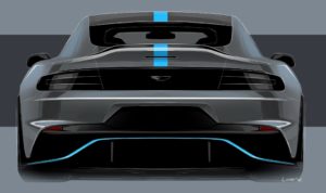 Teaser per Aston Martin Rapid-E che debutterà alla fine del 2019