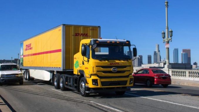 Camion elettrico BYD nella green fleet di DHL negli Stati Uniti