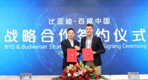 Camion elettrici da BYD a Budweiser China