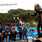 Jean Eric Verne celebrates winning Formula E Rome