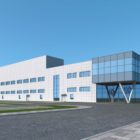 Rendering of Volkswagen Anhui MEB plant technical center.