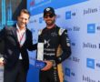 Jean-Eric Vergne (FRA), DS Techeetah, receives his pole position award