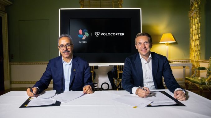 Joint venture Neom e Volocopter per creare il sistema di mobilità eVTOL