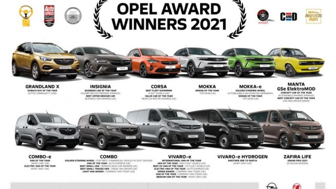 Opel e l’anno 2021. Riconoscimenti ai veicoli, alle persone e al brand