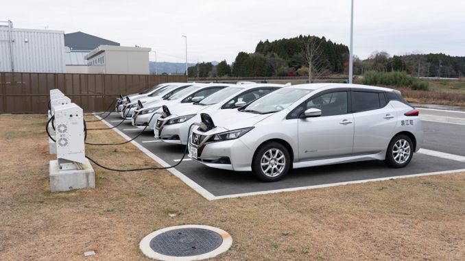 Test Nissan del sistema di gestione dell'energia a Namie, Fukushima