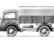 Skizze zum Opel Pritschen-Transporter Typ 1,5-23 COE (Cab over engine), 1938