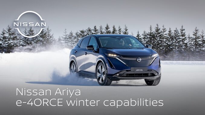 La Nissan Ariya e-4ORCE e la sua guida sicura anche su neve e ghiaccio
