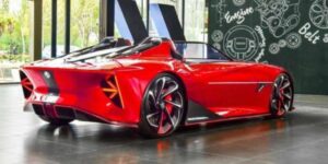 Rendering della Roadster elettrica MG Cyberster svelata in Cina