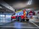 Camion dei pompieri sviluppato per spegnere gli incendi di veicoli elettrici nei parcheggi