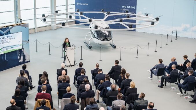 La configurazione della produzione di Volocopter dei taxi aerei elettrici è stata completata