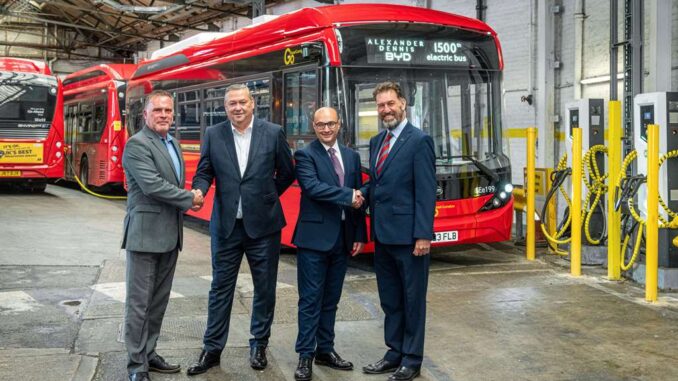 Raggiunti 1500 ebus dalla partnership BYD e Alexander Dennis