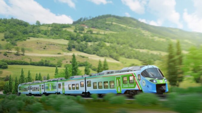 Prima volta del treno Alstom Coradia Stream ad idrogeno in Italia