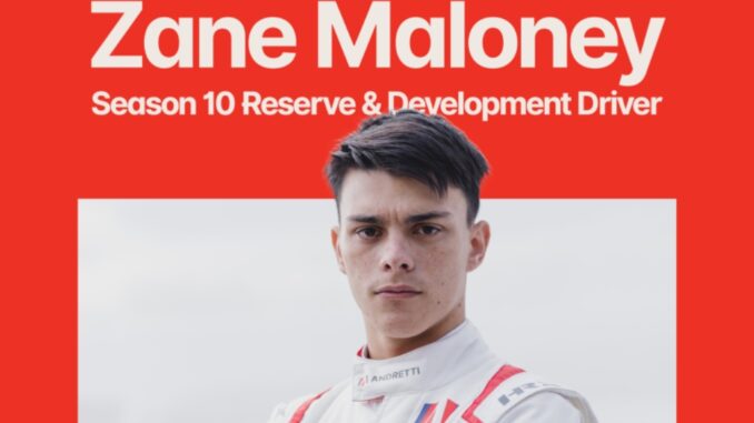 Zane Maloney sarà il pilota di riserva e di sviluppo di Andretti Formula E