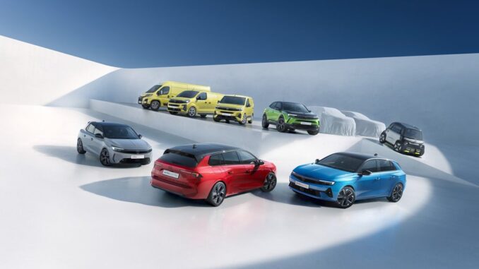 La gamma di veicoli elettrici Opel