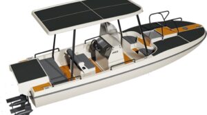 La barca solare finlandese Amber del cantiere Elvene